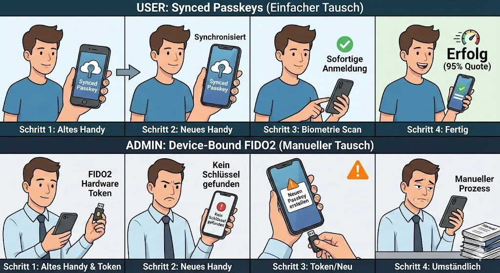Device-Bound vs. Synced Passkeys Profiles