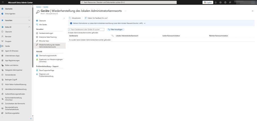 Local administrator password recovery