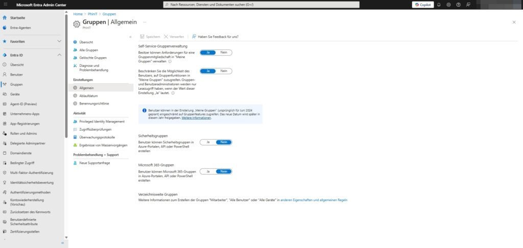 Microsoft 365 EntraID | GROUPS - Group Settings