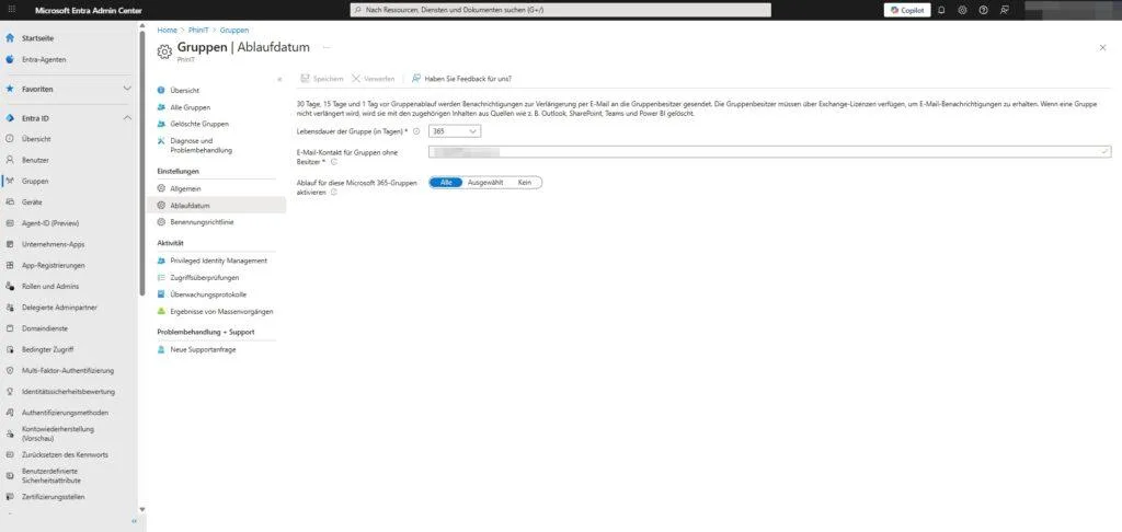 Microsoft 365 EntraID | GRUPPEN - Ablaufdatum