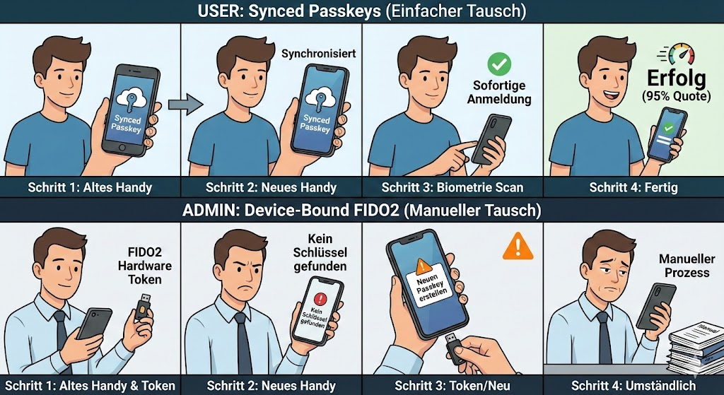 Device-Bound vs. Synced Passkeys Profiles