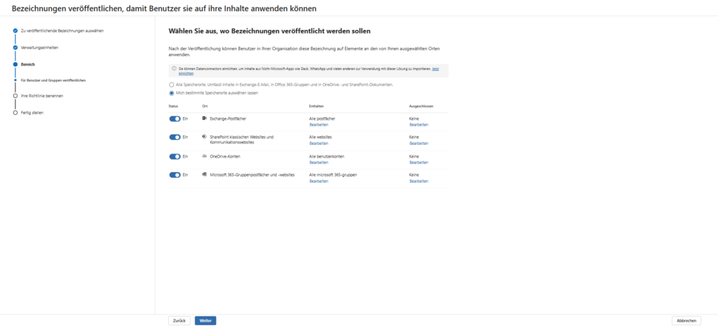 Creating a Label Policy 4 Where to Publish the Label