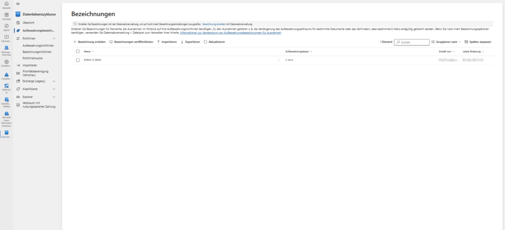 Labels in the Microsoft Purview Portal