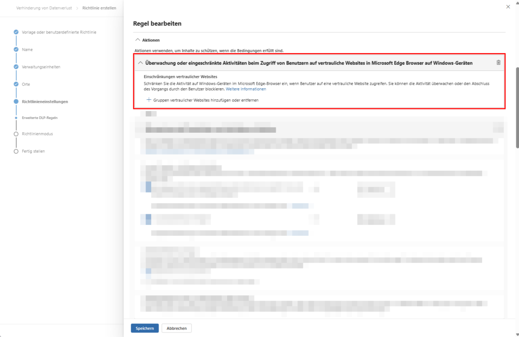 Microsoft Purview DLP - Places - Edit Rule