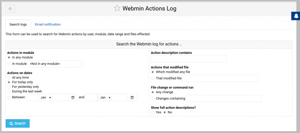 webmin | Installation und Tipps - Debian & Ubuntu 28 webmin Actions Log