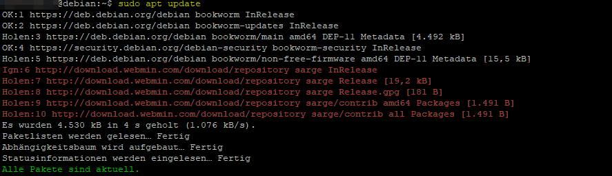 webmin | Installation und Tipps - Debian & Ubuntu 10 webmin sudo apt update