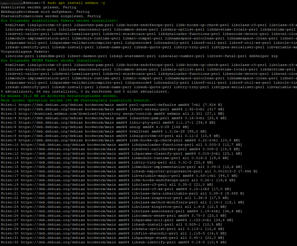 webmin | Installation und Tipps - Debian & Ubuntu 11 sudo apt install webmin -y