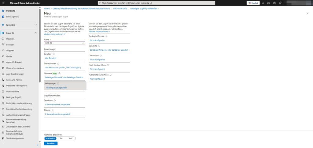 Microsoft 365 EntraID | Conditional Access 26 MS365 EntraID Schutz Bedingter Zugriff Richtlinie erstellen Neu 5 122025