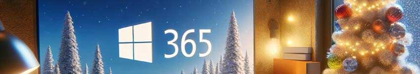 Weihnachtsbild Header - Logo Windows und 365
