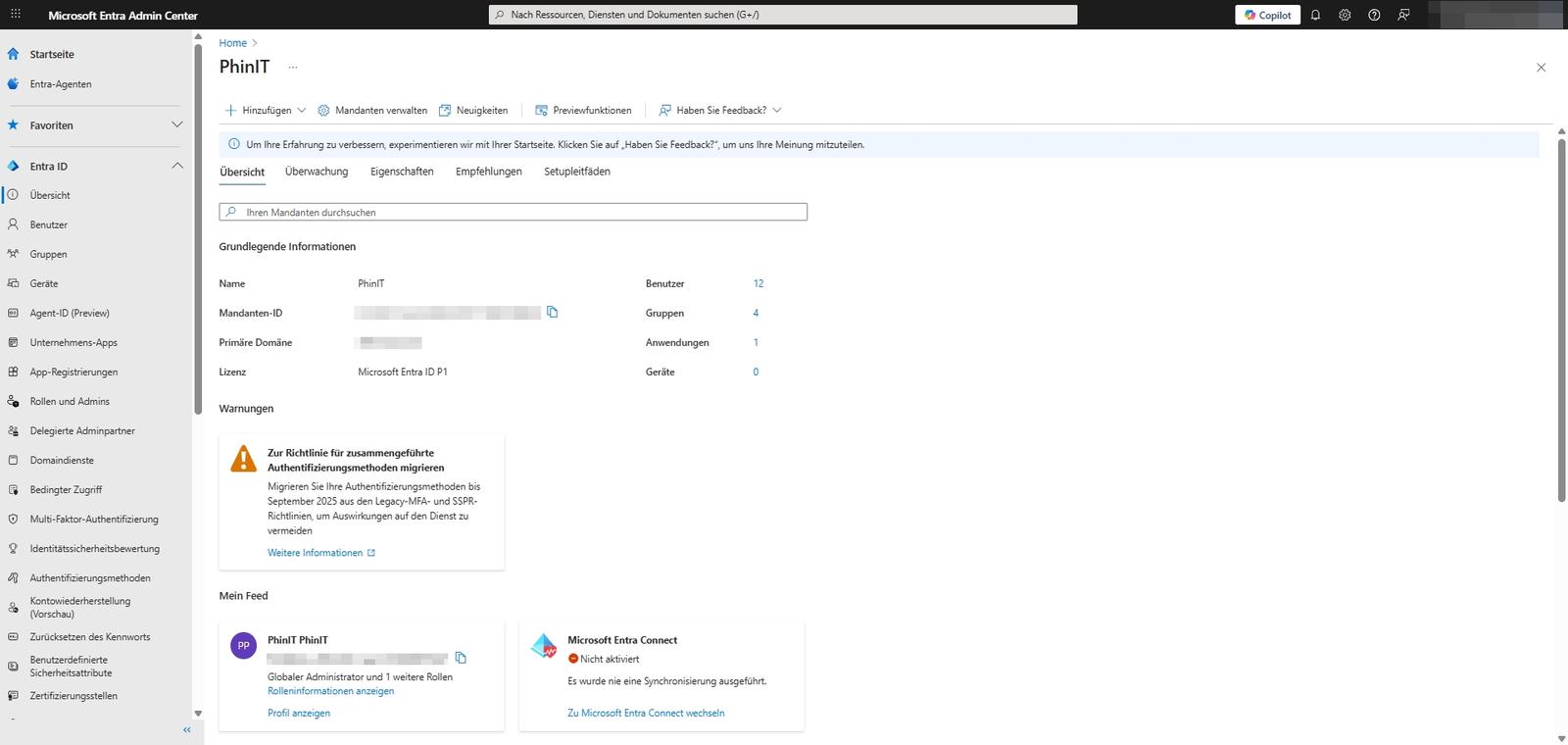 MS365 | ENTRA ID - Admin Center Overview 9 MS365 EntraID Allgemein Uebersicht 122025 2