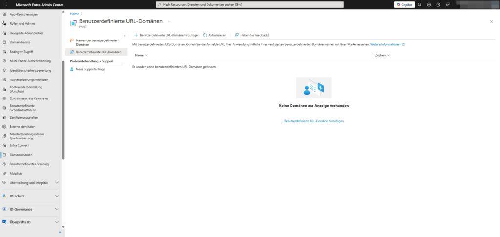 MS365 | ENTRA ID - Admin Center Overview 13 MS365 EntraID Domaenennamen Benutzerdefinierte URL Domaenen 122025