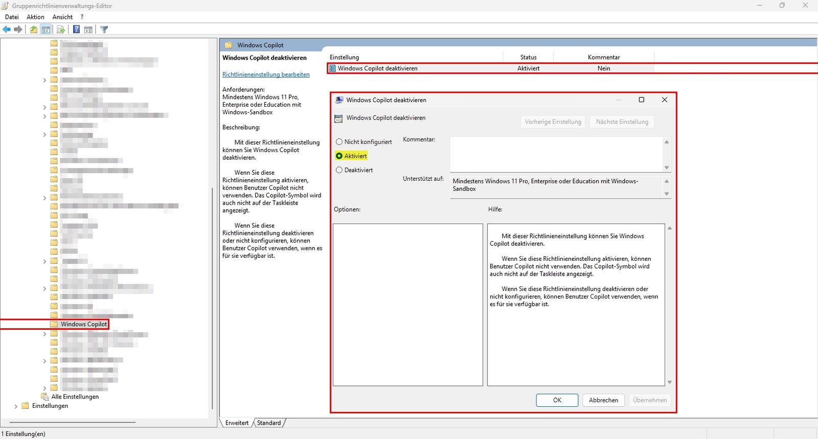 User Configuration > Policies > Administrative Templates > Windows Components > Windows Copilot