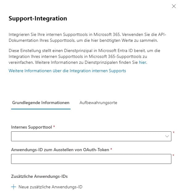 Organization Profile 22 MS365 Einstellungen der Organisation 3 Organisation 9 Support Integration 1