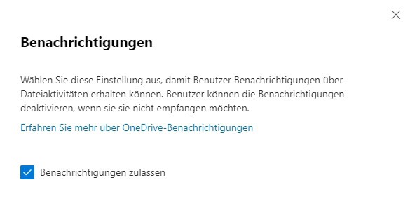Datenschutz in Microsoft SharePoint 17 MS365 SharePoint Einstellungen OD Benachrichtigungen