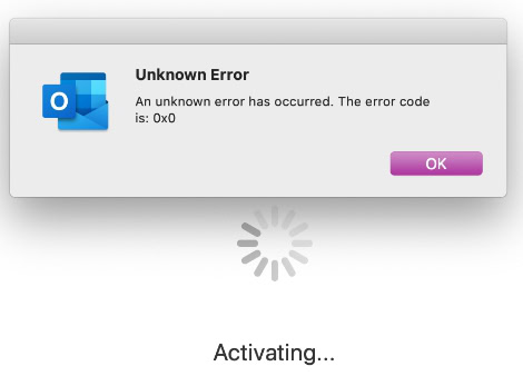MacOS - Office-Fehler "0x0" 3 Outlook 0x0