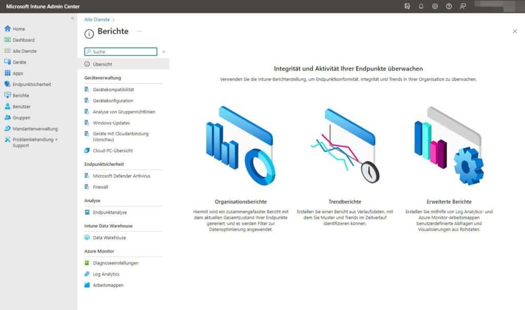 MS365 Intune | Geräteverwaltung 5 MS365 Intune Admin Center Berichte