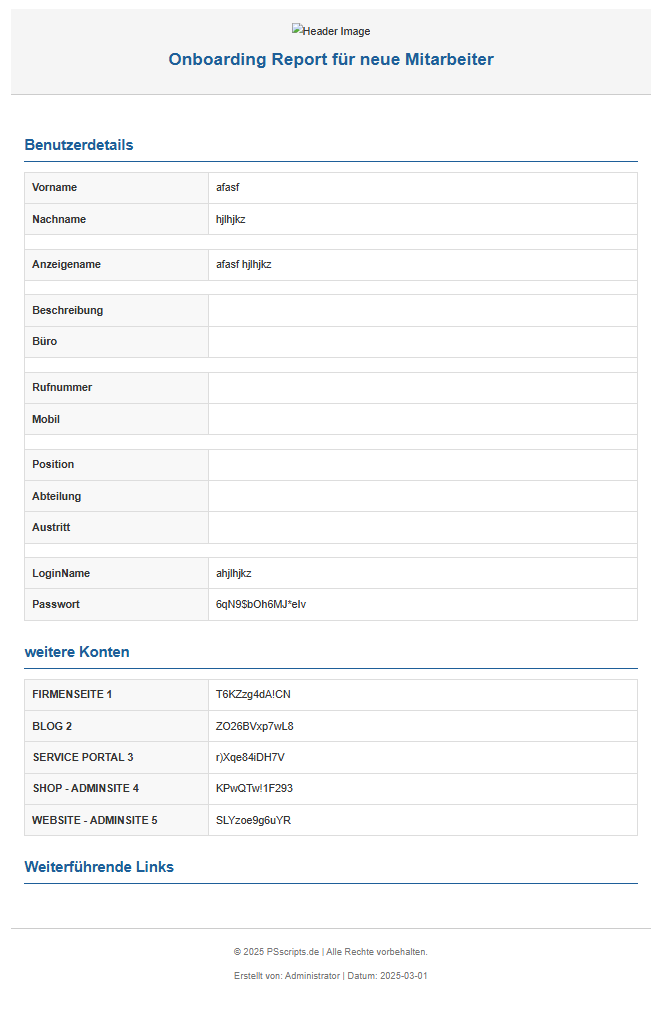 easyONBOARDING HTML Report