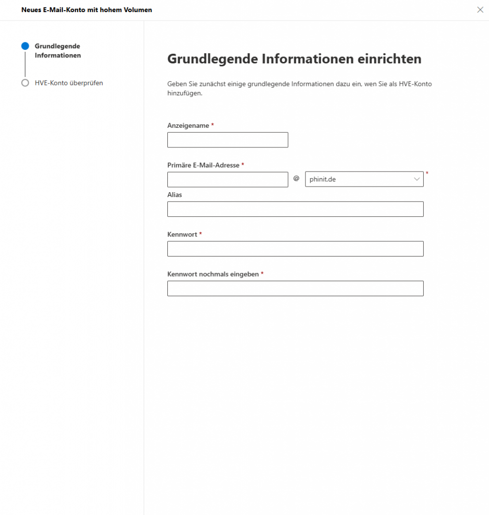 MS365 | Mail-Last clever bewältigen 3 Ansicht des Exchange Admin Centers mit HVE-Konto-Einrichtung
