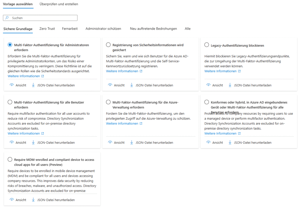 Conditional Access Templates 2025 5 Conditional Access‑Vorlage