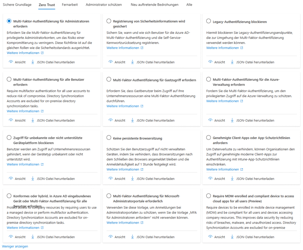 Conditional Access Templates 2025 6 Conditional Access‑Vorlage