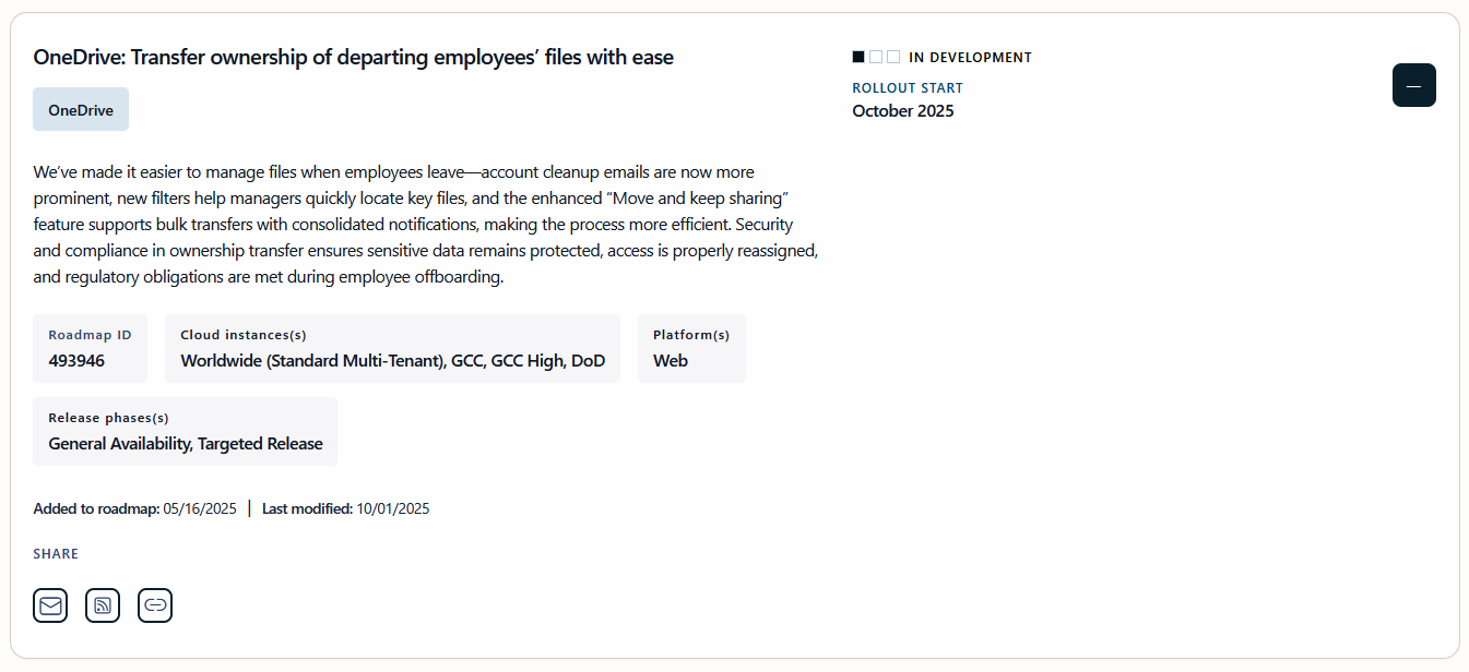 Microsoft OneDrive | Mitarbeiter Offboarding noch einfacher 2 OneDrive Mitarbeiter Offboarding Verbesserungen Microsoft 365 2025