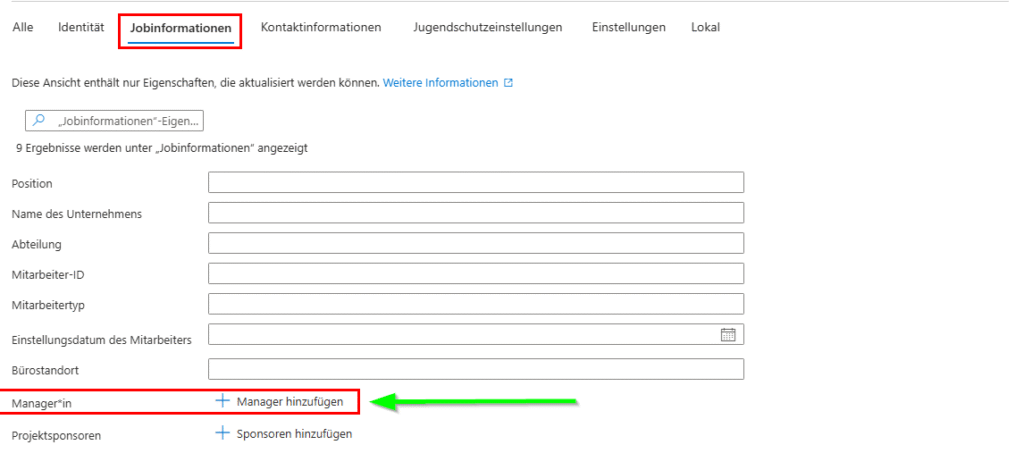 Microsoft OneDrive | Mitarbeiter Offboarding noch einfacher 8 Microsoft Entra ID Manager Feld Benutzer Eigenschaft konfigurieren