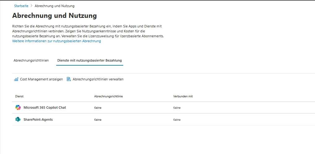 Privacy in Microsoft Copilot 44 Abrechnung und Nutzung Uebersicht Dienste mit nutzungsbasierter Bezahlung