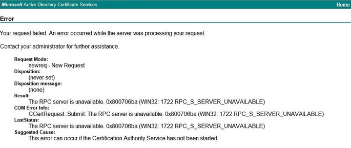 Windows Server CA: RPC Error 1722 & "Invalid Pointer" (0x80004003) 4 grafik 247