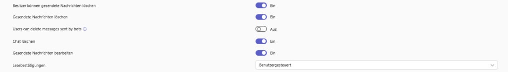 Microsoft Teams | Settings - Messages - Compliance & Control