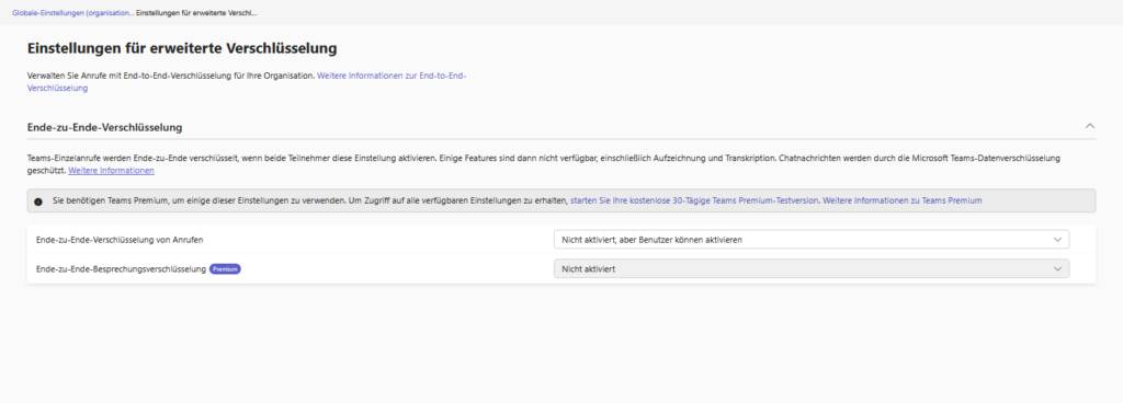 Microsoft Teams | Settings – Advanced Encryption