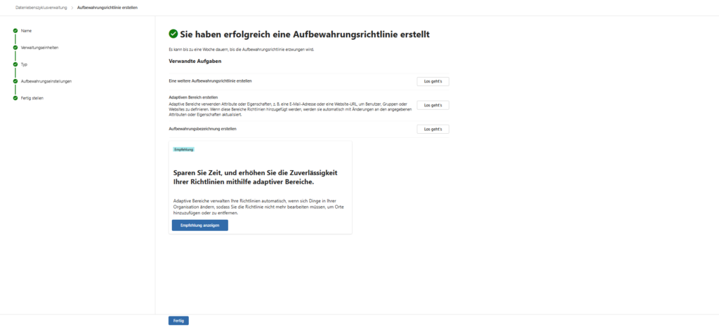 Microsoft Purview | Data Lifecycle Management: Einrichtung einer Retention Policy 25 grafik 332
