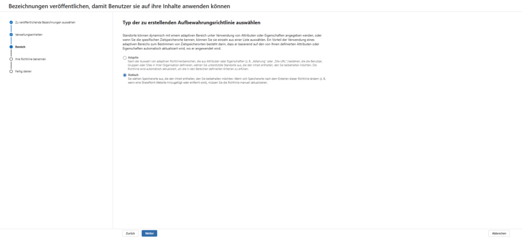 Create Label Policy 3 Administrative Units & Type