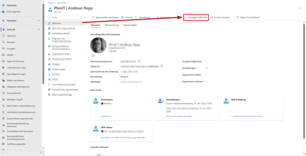 EntraID Benutzer Session Broke