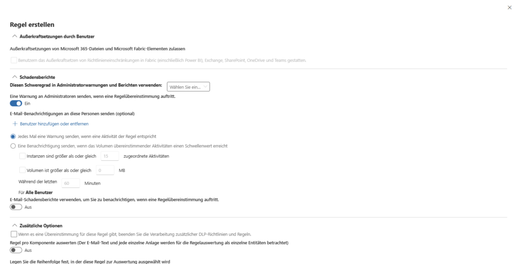 MS Purview DLP Create Rule Actions: Enforcement Part 2