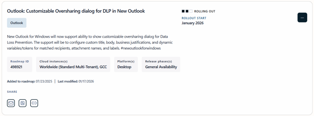 Purview | Custom DLP Dialoge im neuen Outlook 6 grafik 33
