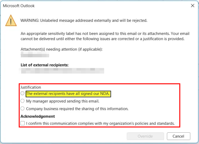 Purview | Custom DLP Dialoge im neuen Outlook 9 grafik 37